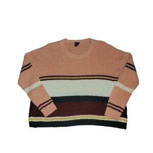 Rue + size 2X acrylic long sleeve crew neck knit multicolor sweater